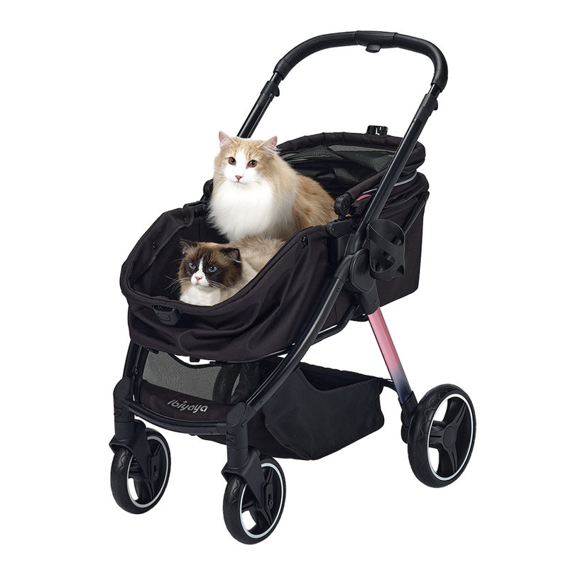 Ibiyaya Retro Luxe Pet Stroller Prism Black Wayfair Canada